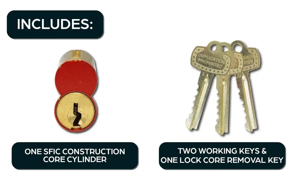 Summit Doorware SFIC Construction Core 7 Pin Red | Best IC Core